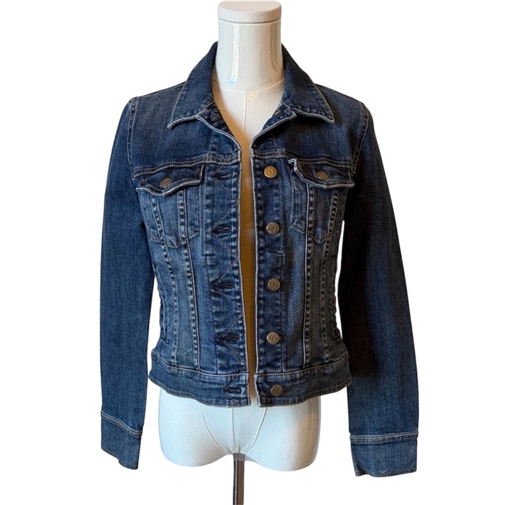 J. Crew Classic Fitted Denim Jacket With Pockets 100% Cotton Size S